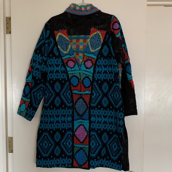 Sandy Starkman L/S Mid Length Coat. Color: Multi. Size M - Picture 2 of 7